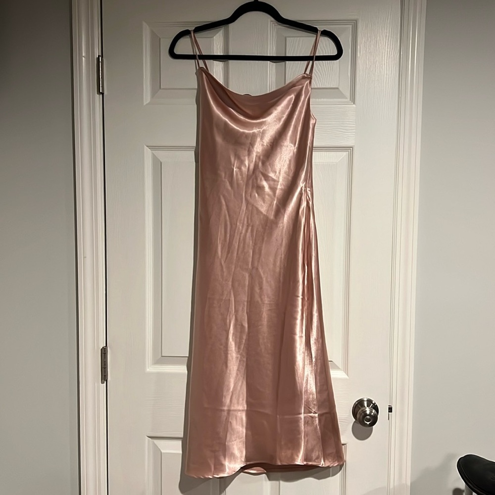 Birdy Grey Rose Gold Midi Satin Dress